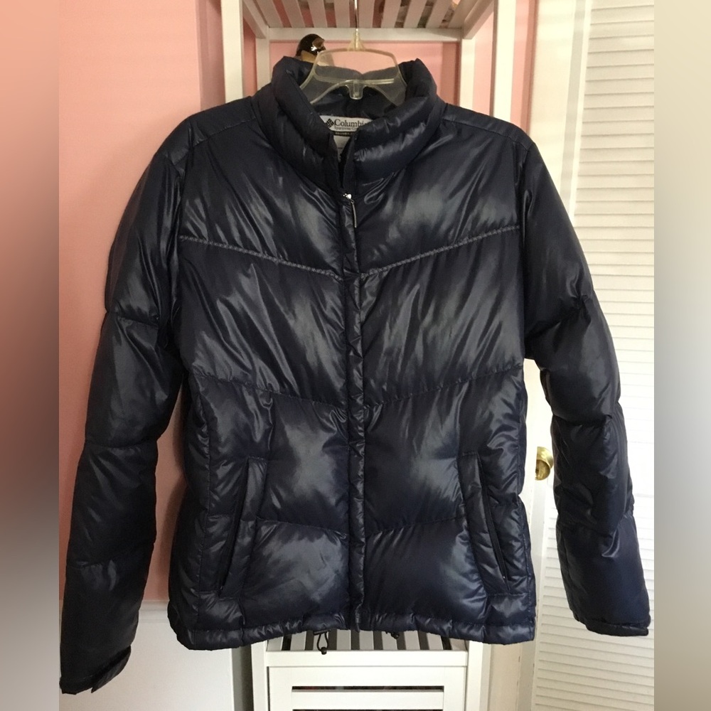 Columbia Deep Blue Puffy Coat ladies large EUC